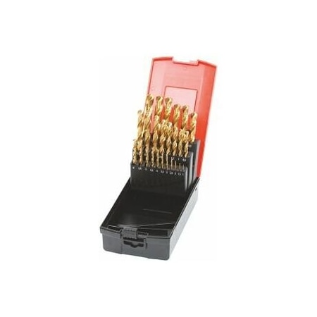 Holex Jobber drill set HSS No. 114360 in a case, TiN, Type: 1-13 115245 1-13